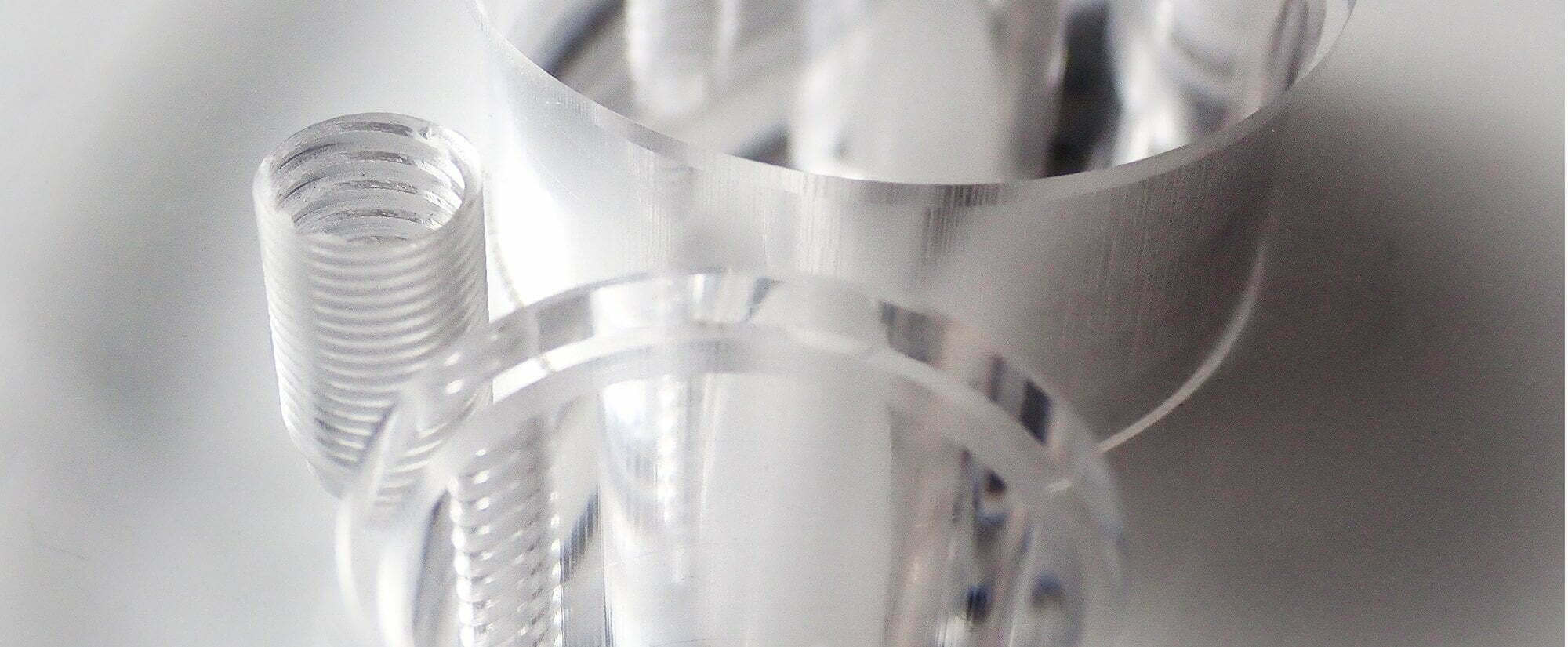 Base Plate made of acryl glass deep drilled