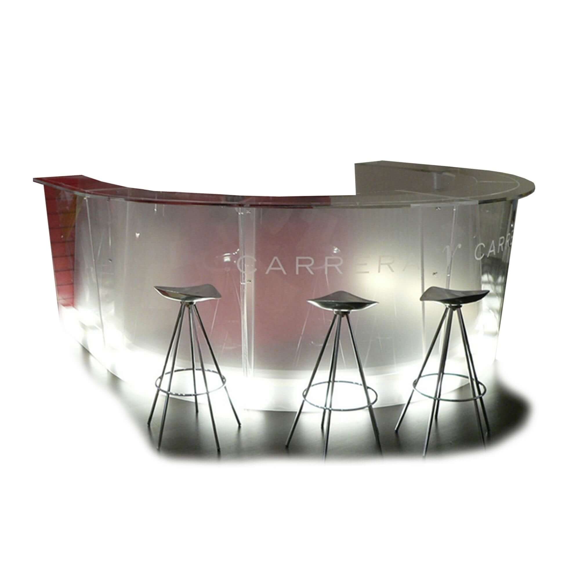 Comptoir en verre acrylique