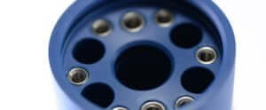 Acryline Wasserstator aus PPS blau technische teile gedreht PPS technisches cnc stator drehteil